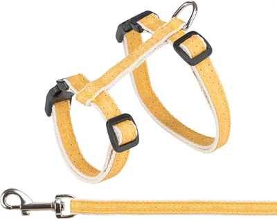 Trixie kattentuig met riem beige/okergeel | 27-45 cm, 120 cm