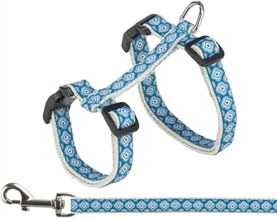 Trixie kattentuig met riem grijs / blauw | 27-45 cm/13 mm 120 cm