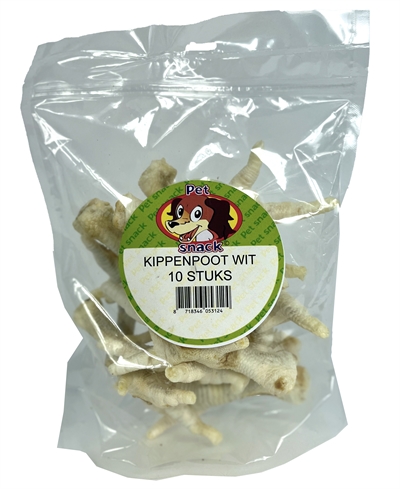 Petsnack kippenpoten wit | 10 st