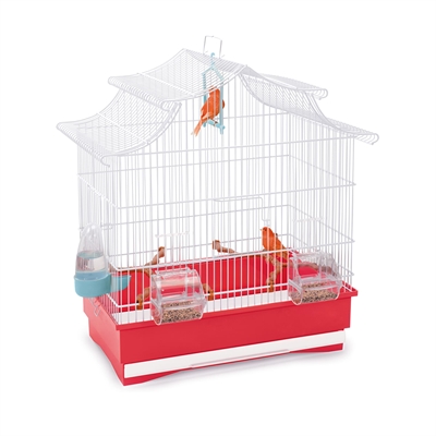 Imac vogelkooi pagoda wit / rood