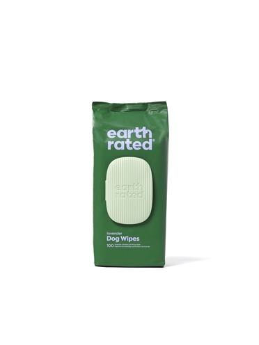 Earth rated dog wipes lavendel | composteerbaar 100 st 20,5x20,5 cm