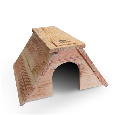 Utopia caviahuis schuin dak | gebrand douglas hout 40x41x24 cm