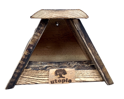 Utopia nestkast roodborst/merel | gebrand douglas hout 28x18 cm