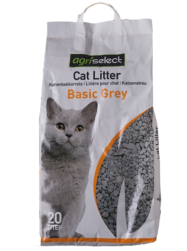 Agriselect basic grey kattenbakvulling | 20 ltr