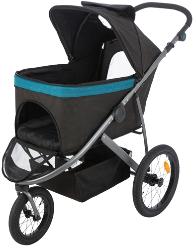 Trixie hondenbuggy zwart/petrol | tot 20 kg, 60x120x112 cm