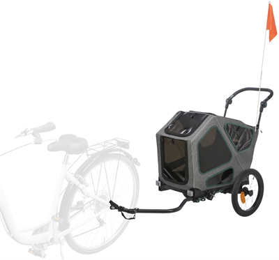 Trixie fietskar grijs / salie | 62x80-130x92 cm