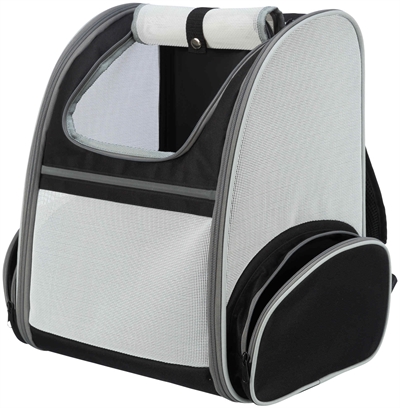 Trixie hondentas rugtas chloe lichtgrijs/zwart | 39x27x43 cm
