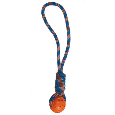 Happy pet spoel en bal tugger blauw/oranje | 47x9x7 cm