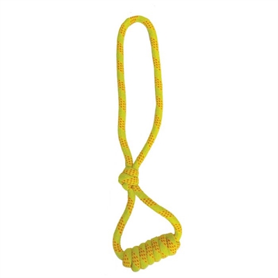 Happy pet knoop en spoel tugger flostouw geel / oranje