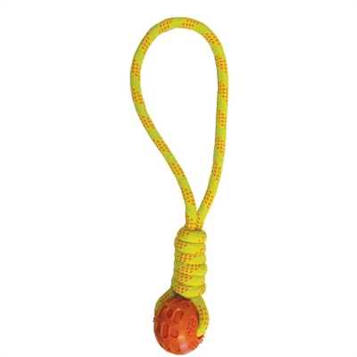 Happy pet spoel en bal tugger geel / oranje