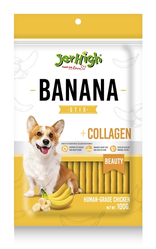Jerhigh banana stix met kip en collageen | 100 gr