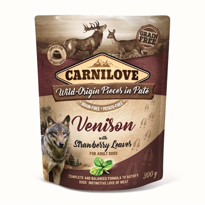 Carnilove dog pouch hert / aardbeienblad | 12x300 gr