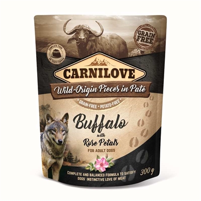 Carnilove dog pouch buffel / rozenblad | 12x300 gr