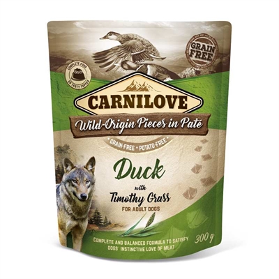 Carnilove dog pouch eend | 12x300 gr timothy gras