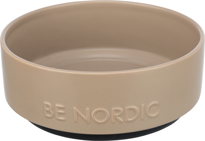Trixie be nordic voerbak hond keramiek/rubber taupe | 18 cm