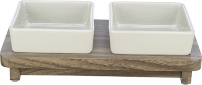 Trixie hondenvoerbak set citystyle | 400 ml keramiek grijs / bruin