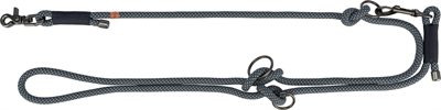 Trixie soft rope hondenriem | verstelbaar zwart/grijs 200x1 cm
