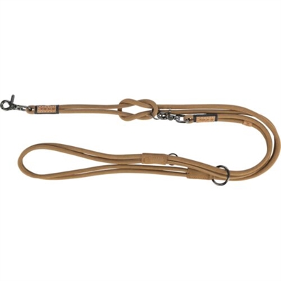 Trixie be nordic hondenriem | verstelbaar leer bruin 200x0,8 cm