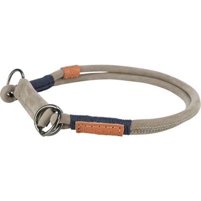 Trixie halsband hond be nordic | half-slip leer grijs 60x1 cm
