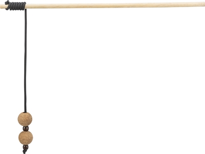 Trixie kattenspeelgoed speelhengel kurk/hout | 40 cm 4 st