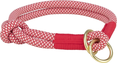 Trixie soft rope halsband hond | half-slip rood / creme 40x1 cm
