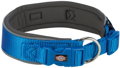 Trixie premium halsband hond extra breed | royal blauw/grafiet grijs 33-42x3,5 cm