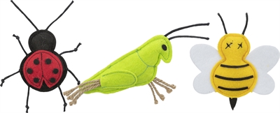 Trixie kattenspeelgoed insecten vilt 11 cm | met catnip, 48 st