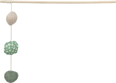 Trixie kattenhengel met balletjes | 40 cm, hout, catnip