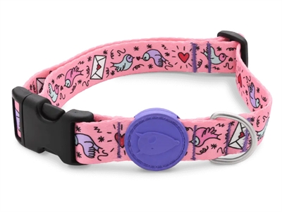 Morso halsband hond gerecycled sweet tweet roze | 30-42x1,5 cm