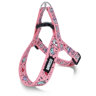 Morso mini hondentuig | verstelbaar roze 24-32x1,5 cm gerrcycled