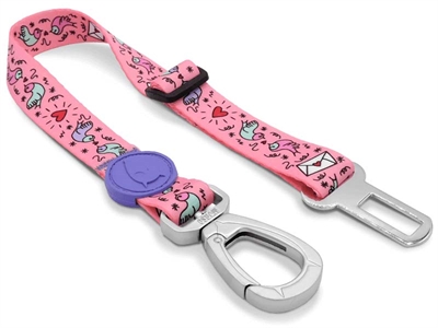 Morso honden autogordel | gerecycled roze 40-65x1,5 cm