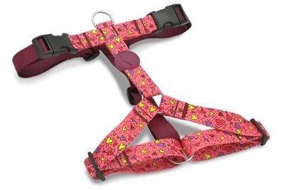 Morso hondentuig h-tuig gerecycled | pink think roze 60-80x2,5 cm