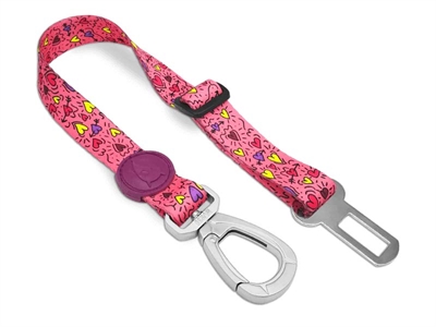 Morso honden autogordel gerecycled | roze 40-65x2,5 cm tot 80 kg