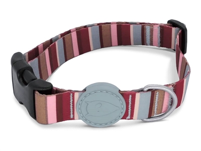 Morso halsband hond gerecycled skyline rood/roze | 30-42x1,5 cm