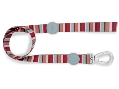 Morso hondenriem gerecycled skyline rood/roze | 120x1,5 cm 6-20 kg
