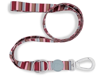 Morso hondenriem verstelbaar | gerecycled skyline rood/roze 75-230 cm