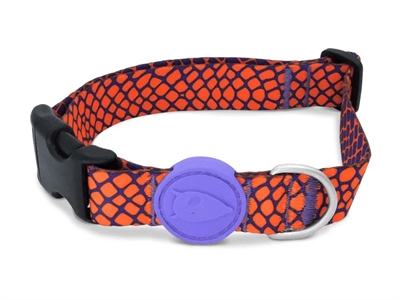 Morso halsband hond gerecycled urban lizard | rood 30-42x1,5 cm