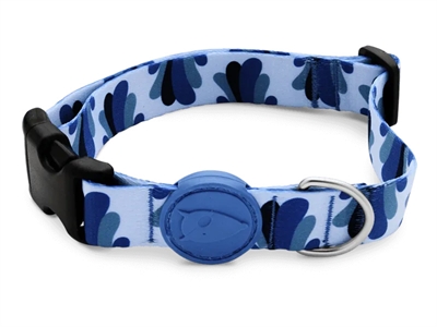 Morso halsband hond gerecycled splash blauw | 30-42x1,5 cm