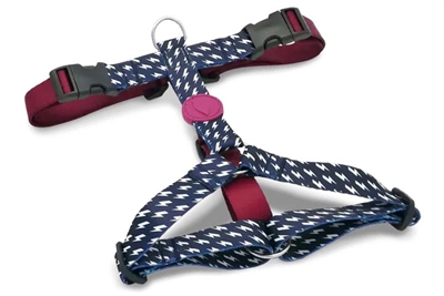 Morso hondentuig h-tuig gerecycled power flow zwart | 40-55x1,5 cm