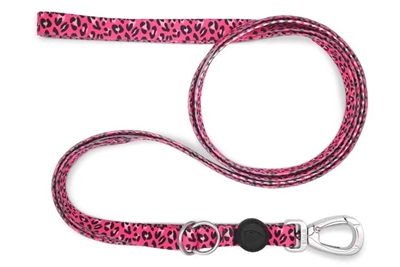 Morso hondenriem verstelbaar | gerecycled bubble leo roze 75-230 cm