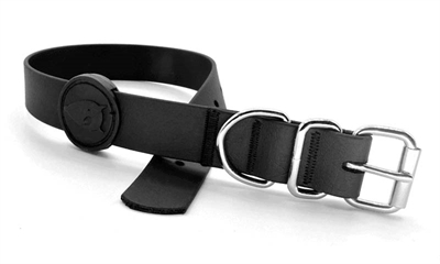 Morso halsband hond waterproof gerecycled zwart | 23-31x1,5 cm