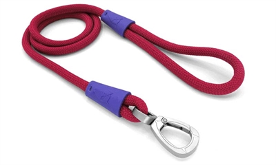 Morso hondenriem regular rope | 120x1 cm rood gerecycled velvet