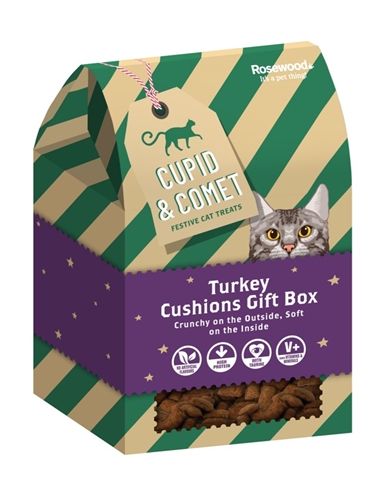 Cupid & comet xmas turkey cushion gift box