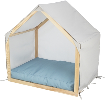 Trixie hondenmand tent lias | hout, zand / blauw, 88x61x89 cm