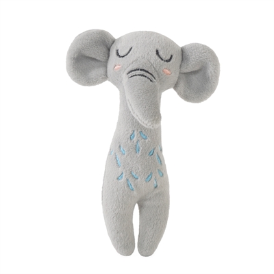 Rosewood grijpspeelgoed olifant met ratel | 9x8x4 cm
