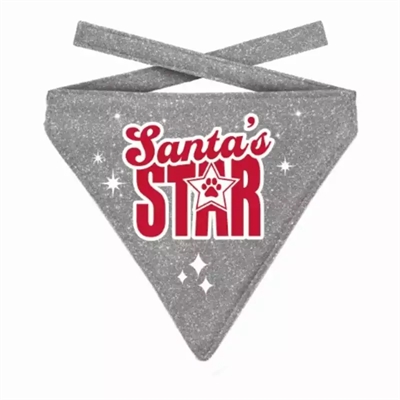 Plenty gifts kerst bandana santa's star glitter zilver