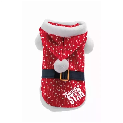 Plenty gifts kerst hondenjas santa's star rood