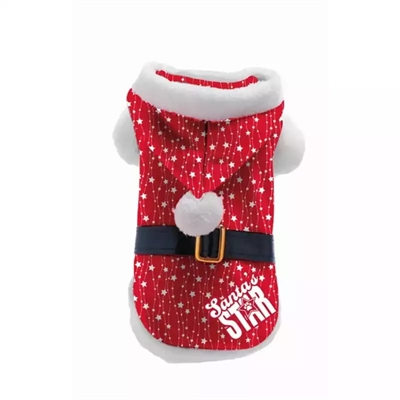 Plenty gifts kerst hondenjas santa's star rood