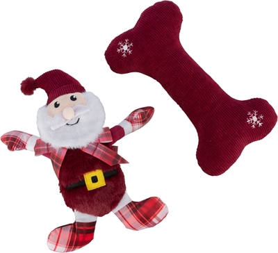 Trixie xmas giftset bot met kerstman pluche / stof