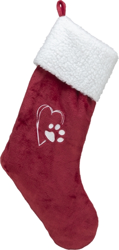 Trixie xmas kerstsok pluche rood / wit